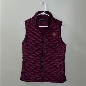 The North Face Purple Quilted Vest with Stand-Up Collar